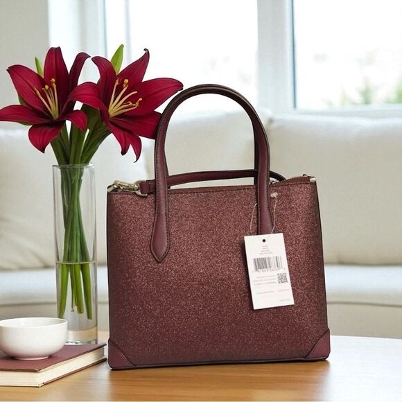 Kate Spade Shimmy Glitter Lola Satchel — Deep Nova Burgundy - Picture 2 of 10